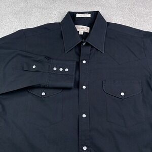 Sheplers Shirt Mens 15.5 33 Black Western Pearl Snap Cowboy Rodeo Rancher